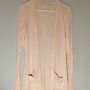 Long Sleeve Cream Cardigan with Pockets